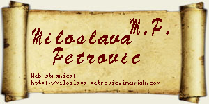 Miloslava Petrović vizit kartica